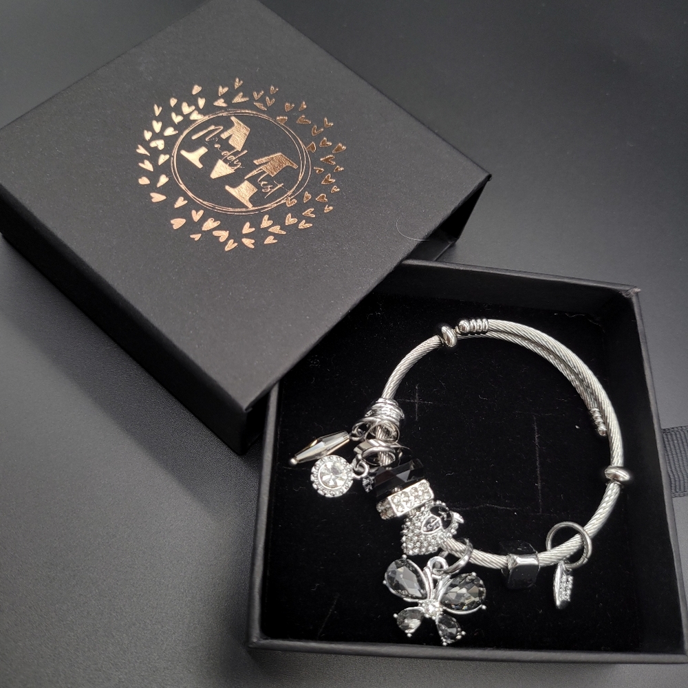 Stainless Steel Charm Bangle